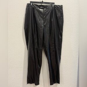 H by Halston Black Faux Leather Pants